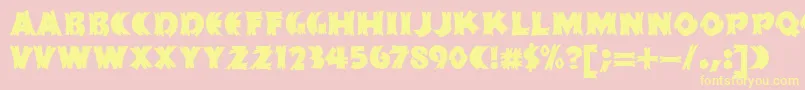 HFF Splintered Dream Font – Yellow Fonts on Pink Background