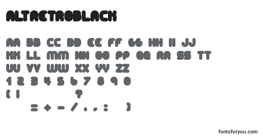 A fonte AltRetroBlack – alfabeto, números, caracteres especiais