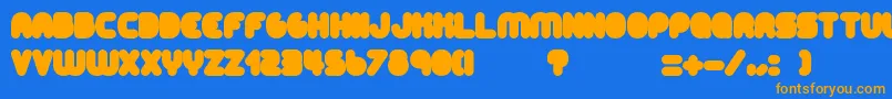 フォントAltRetroBlack – オレンジ色の文字が青い背景にあります。