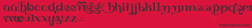 フォントHFF Thai Dye – 赤い背景に黒い文字