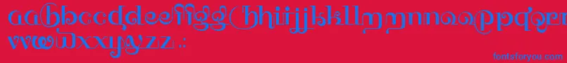 Fonte HFF Thai Dye – fontes azuis em um fundo vermelho