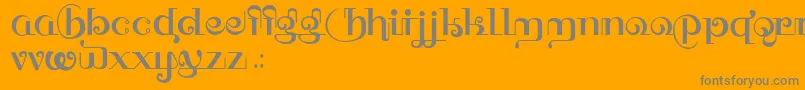 フォントHFF Thai Dye – オレンジの背景に灰色の文字