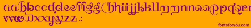 HFF Thai Dye Font – Purple Fonts on Orange Background