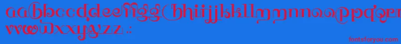 HFF Thai Dye Font – Red Fonts on Blue Background