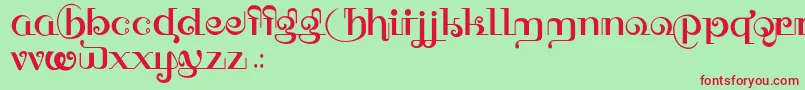 HFF Thai Dye-fontti – punaiset fontit vihreällä taustalla
