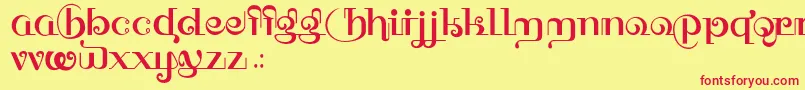 HFF Thai Dye Font – Red Fonts on Yellow Background