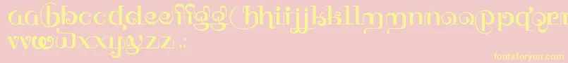 HFF Thai Dye-Schriftart – Gelbe Schriften auf rosa Hintergrund