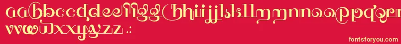 HFF Thai Dye-fontti – keltaiset fontit punaisella taustalla