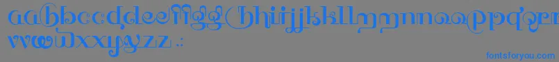 HFF Thai Dye-Schriftart – Blaue Schriften auf grauem Hintergrund