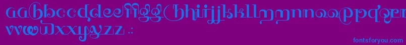 フォントHFF Thai Dye – 紫色の背景に青い文字