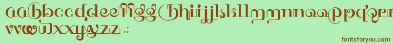 HFF Thai Dye Font – Brown Fonts on Green Background