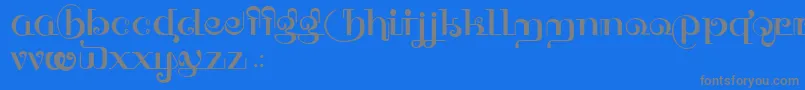 HFF Thai Dye-Schriftart – Graue Schriften auf blauem Hintergrund