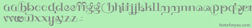 HFF Thai Dye Font – Gray Fonts on Green Background