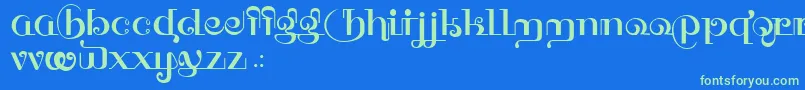 HFF Thai Dye Font – Green Fonts on Blue Background