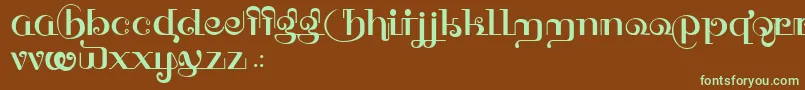 HFF Thai Dye Font – Green Fonts on Brown Background