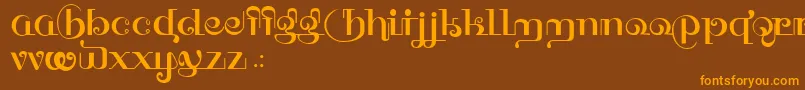 HFF Thai Dye Font – Orange Fonts on Brown Background