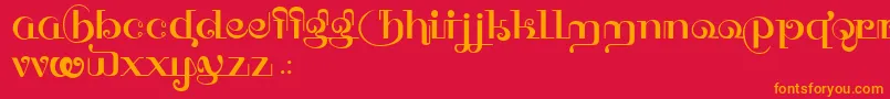 HFF Thai Dye Font – Orange Fonts on Red Background