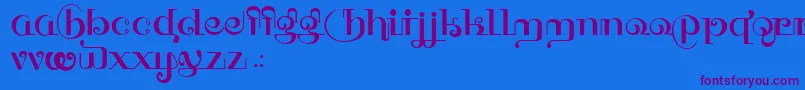 HFF Thai Dye-Schriftart – Violette Schriften auf blauem Hintergrund