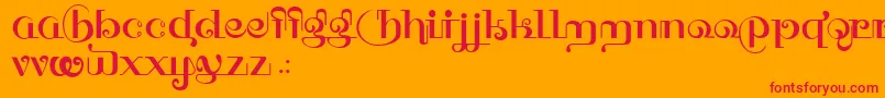 フォントHFF Thai Dye – オレンジの背景に赤い文字