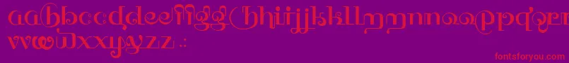 フォントHFF Thai Dye – 紫の背景に赤い文字