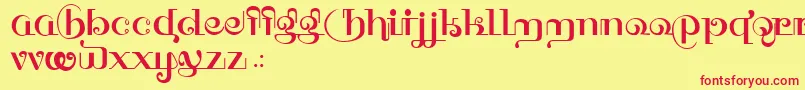 HFF Thai Dye Font – Red Fonts on Yellow Background