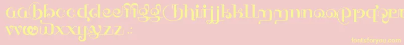 HFF Thai Dye-Schriftart – Gelbe Schriften auf rosa Hintergrund