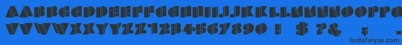 HFF Warped Zone Font – Black Fonts on Blue Background