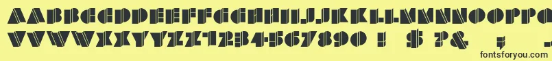 HFF Warped Zone Font – Black Fonts on Yellow Background