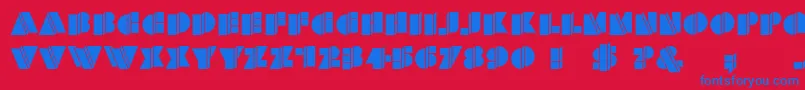 HFF Warped Zone Font – Blue Fonts on Red Background