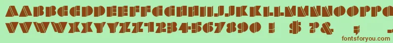 Шрифт HFF Warped Zone – коричневые шрифты на зелёном фоне