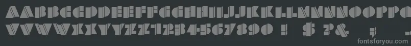 HFF Warped Zone-fontti – harmaat kirjasimet mustalla taustalla