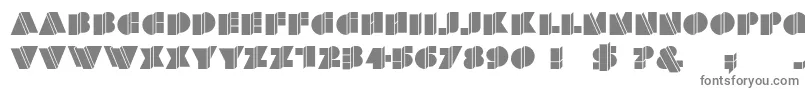 HFF Warped Zone-fontti – harmaat kirjasimet valkoisella taustalla