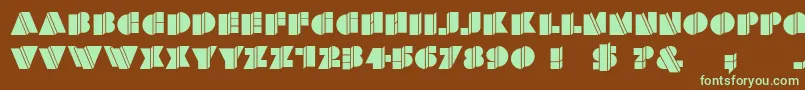 HFF Warped Zone Font – Green Fonts on Brown Background