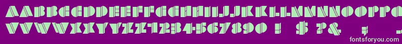 HFF Warped Zone Font – Green Fonts on Purple Background