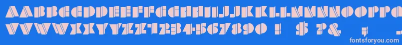 HFF Warped Zone Font – Pink Fonts on Blue Background