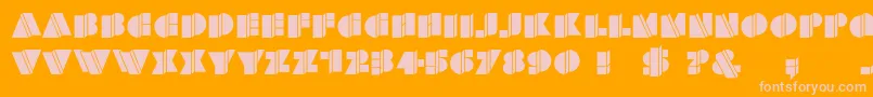 HFF Warped Zone-Schriftart – Rosa Schriften auf orangefarbenem Hintergrund