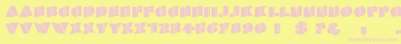 HFF Warped Zone Font – Pink Fonts on Yellow Background