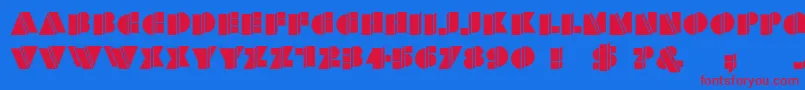 HFF Warped Zone Font – Red Fonts on Blue Background