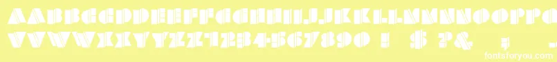 HFF Warped Zone Font – White Fonts on Yellow Background