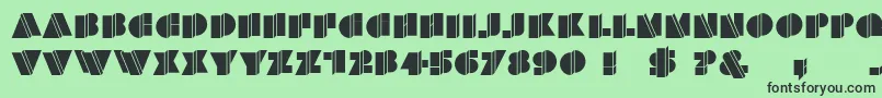 HFF Warped Zone-fontti – mustat fontit vihreällä taustalla