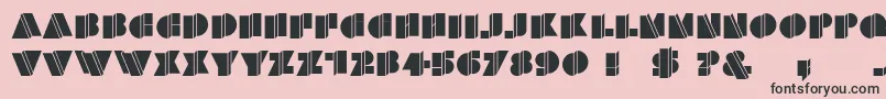 HFF Warped Zone-Schriftart – Schwarze Schriften auf rosa Hintergrund