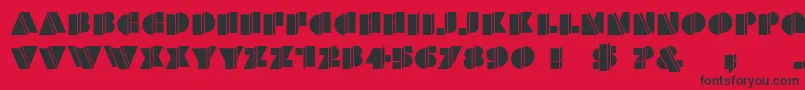 Czcionka HFF Warped Zone – czarne czcionki na czerwonym tle