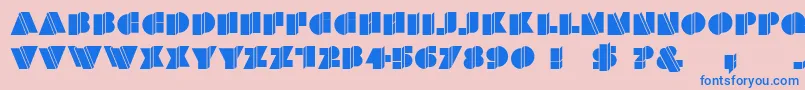 フォントHFF Warped Zone – ピンクの背景に青い文字