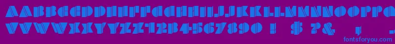 フォントHFF Warped Zone – 紫色の背景に青い文字