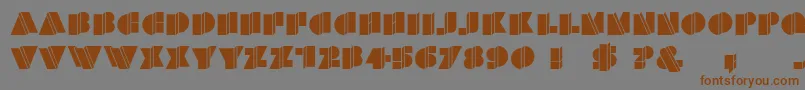 Fonte HFF Warped Zone – fontes marrons em um fundo cinza