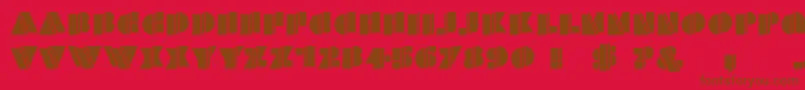 HFF Warped Zone-fontti – ruskeat fontit punaisella taustalla