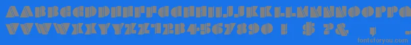 フォントHFF Warped Zone – 青い背景に灰色の文字