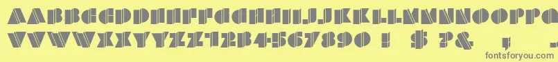 HFF Warped Zone-fontti – harmaat kirjasimet keltaisella taustalla