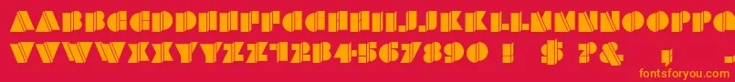 HFF Warped Zone Font – Orange Fonts on Red Background