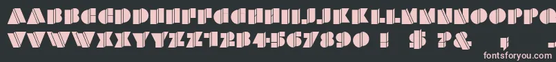 HFF Warped Zone-fontti – vaaleanpunaiset fontit mustalla taustalla